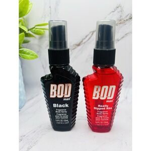 2 Bod Man Black‎ & Bod Man Really Ripped Abs Body Spray for Men 1.8oz New